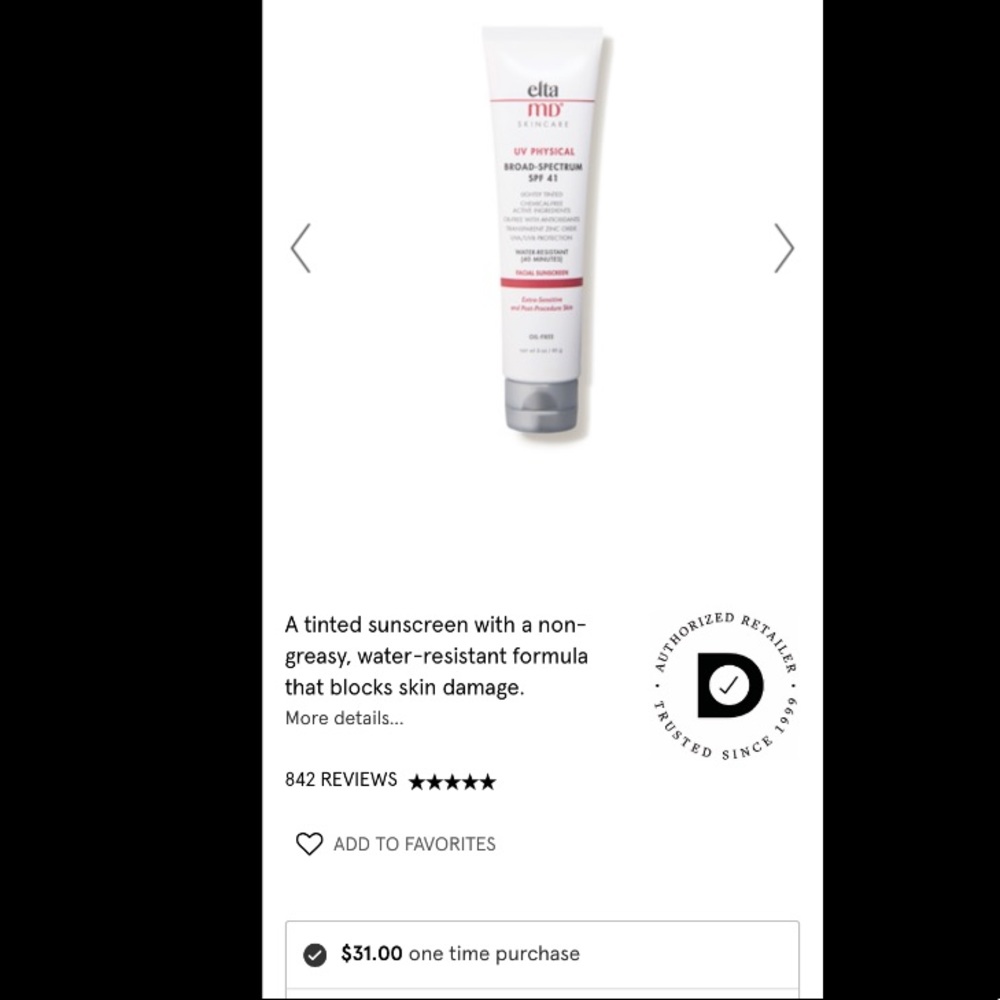 EltaMD UV Physical Broad-Spectrum SPF 41 3oz